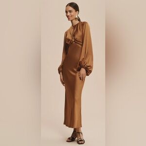 Significant Other/Anthropologie Chic Long Sleeve Satin Dress